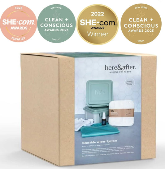 Here & After Reusable Wipes System (perfect for nappy changes)