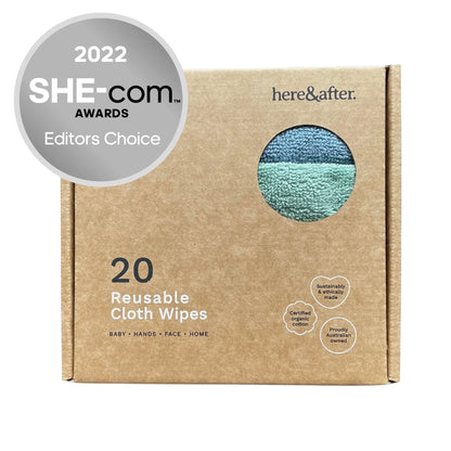 Here & After Reusable Organic Cloth Wipes